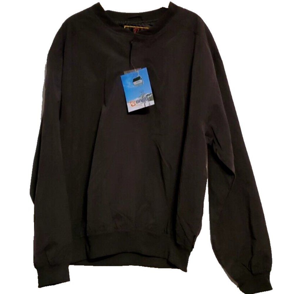 NWT Free Baru Sports Microfiber Golf Windshirt-SM-Black-Polyester Blend